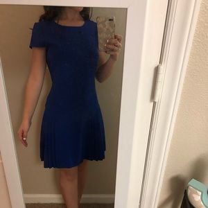 Royal blue pleated dress